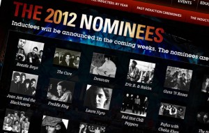 Screenshot der rockhall.com Nominierten